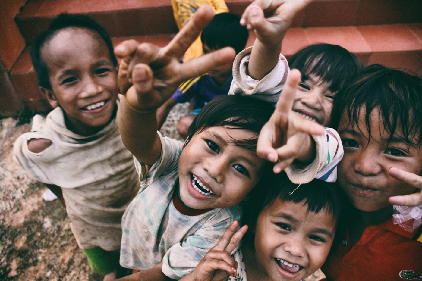 Children benefiting from community support and charity